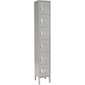 Global Industrial Six Tier Locker, 12x12, x12, 6 Door, Unassembled, Gray 652054GY